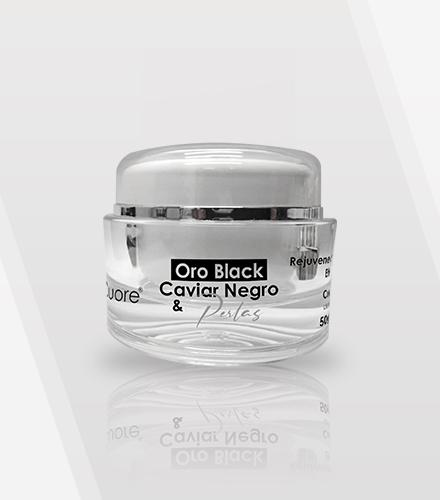 Oro Black Caviar Negro y Perlas